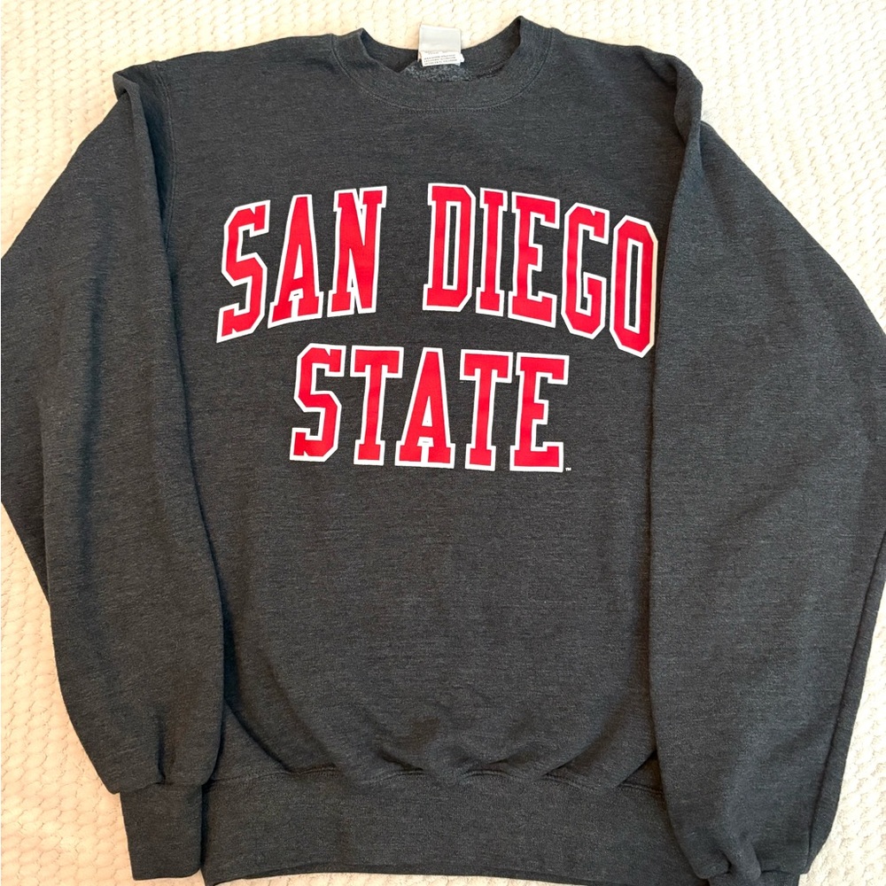 Champion Dark Gray San Diego State Men's Crewneck Sweater